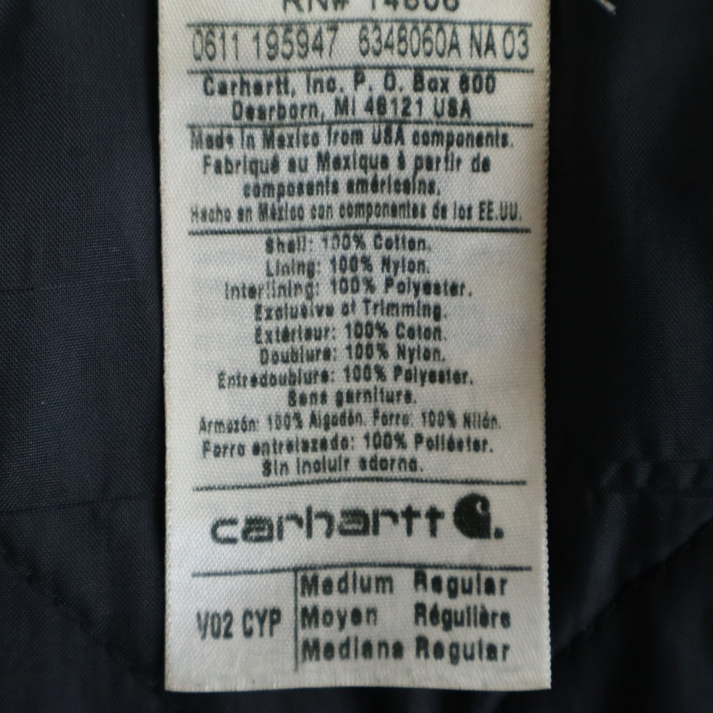CARHARTT(カーハート) 裏地キルティング ダック地 ジップアップワークベスト カーキ V02 CYP
