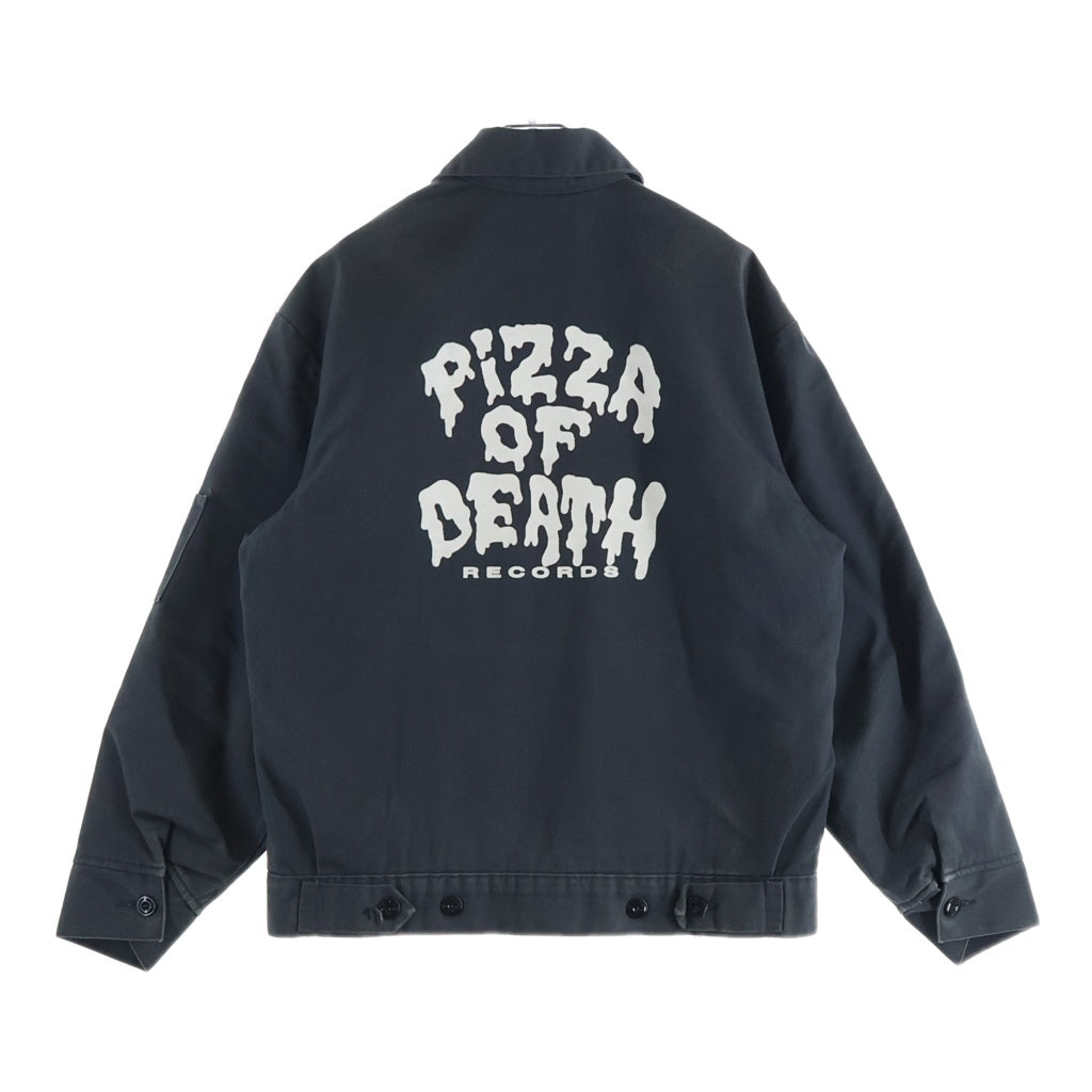 Dickies(ディッキーズ) 00S ×PIZZA OF DEATH RECORDS WORK JACKET ピザオブデスレコーズ 裏地キルティング ジップアップワークジャケット グレー