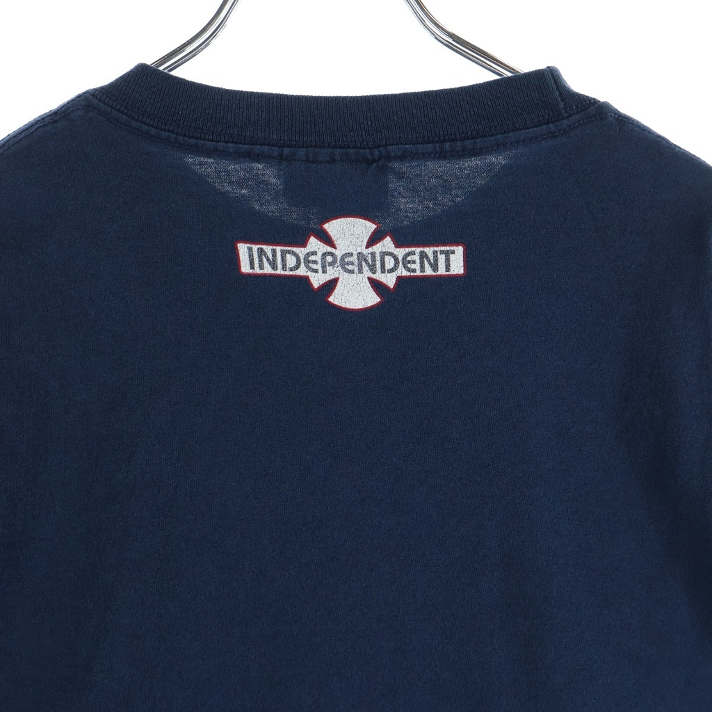 VINTAGE(ヴィンテージ) 90S VINTAGE INDEPENDENT L/S TEE ヴィンテージ インディペンデント アームロゴプリントTシャツ 長袖クルーネックカットソー ネイビー