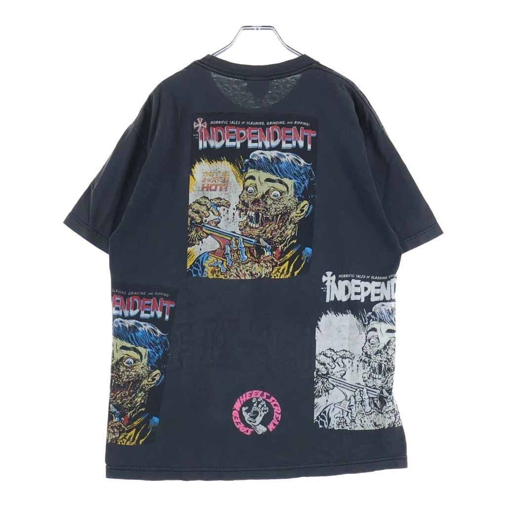 VINTAGE(ヴィンテージ) 90S VINTAGE INDEPENDENT S/S TEE NHS ヴィンテージ インディペンデント 全面デザインプリントTシャツ 半袖クルーネックカットソー ブラック