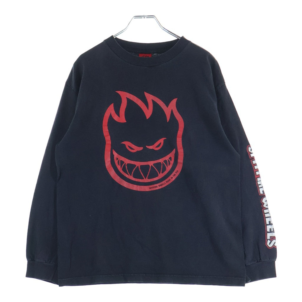 VINTAGE(ヴィンテージ) 00S VINTAGE SPIT FIRE L/S TEE ヴィンテージ スピットファイア フロントロゴプリントTシャツ 長袖クルーネックカットソー ブラック