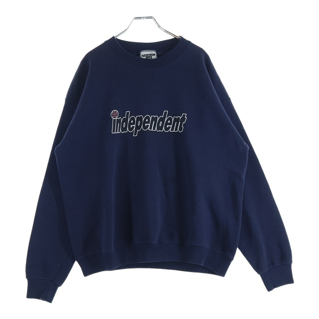 VINTAGE(ヴィンテージ) 90S INDEPEDENT CREWNECK SWEATSHIRT LEE インディペンデント フロントロゴプリント クルーネックスウェットトレーナー ネイビー