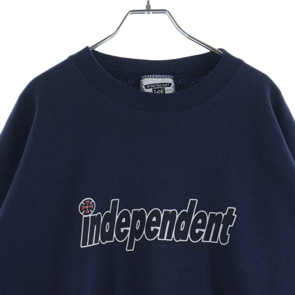VINTAGE(ヴィンテージ) 90S INDEPEDENT CREWNECK SWEATSHIRT LEE インディペンデント フロントロゴプリント クルーネックスウェットトレーナー ネイビー