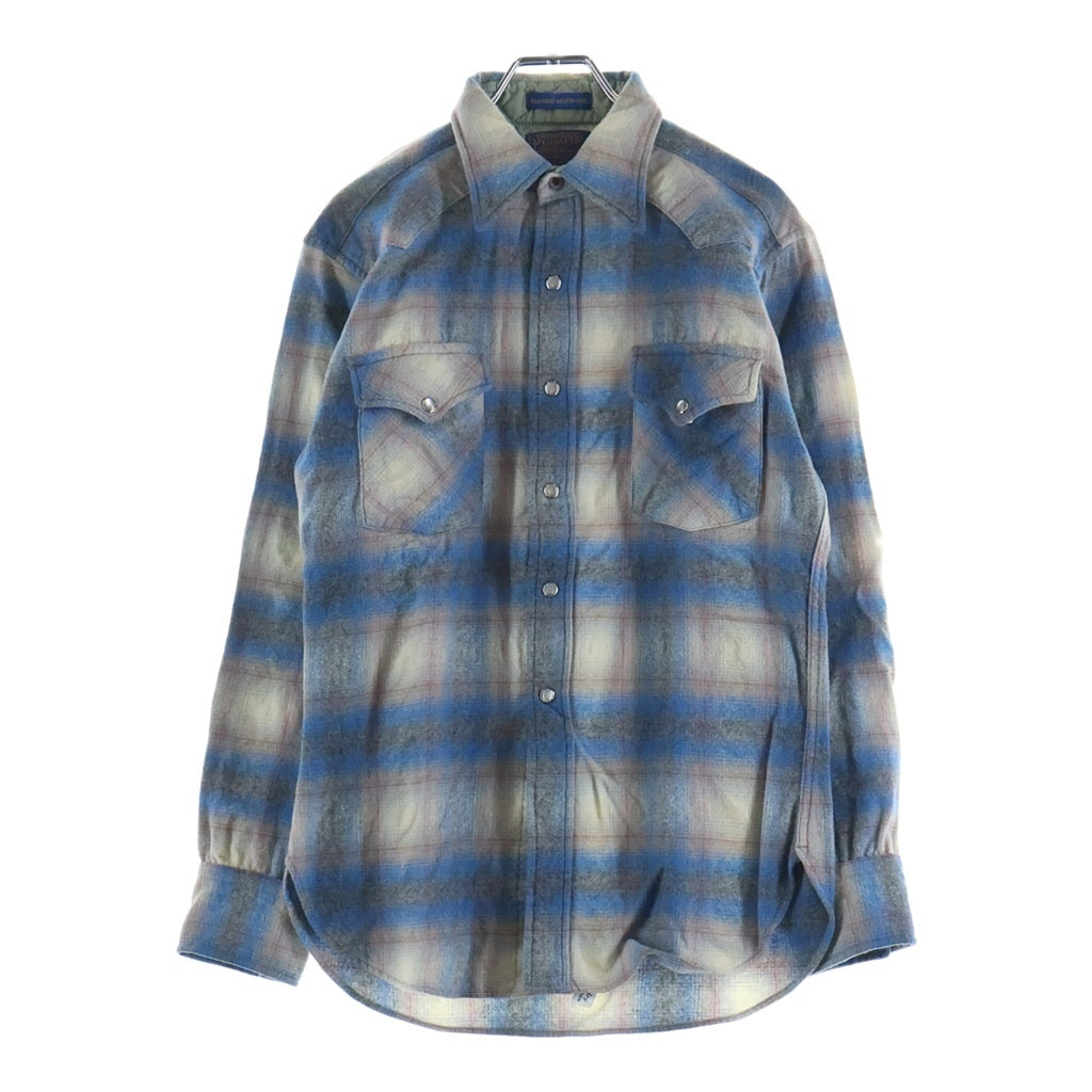 PENDLETON(ペンドルトン) 70S VINTAGE HIGH GRADE WESTERN WEAR ヴィンテージ ハイグレードウエスタンウェア チェック 長袖シャツ グレー