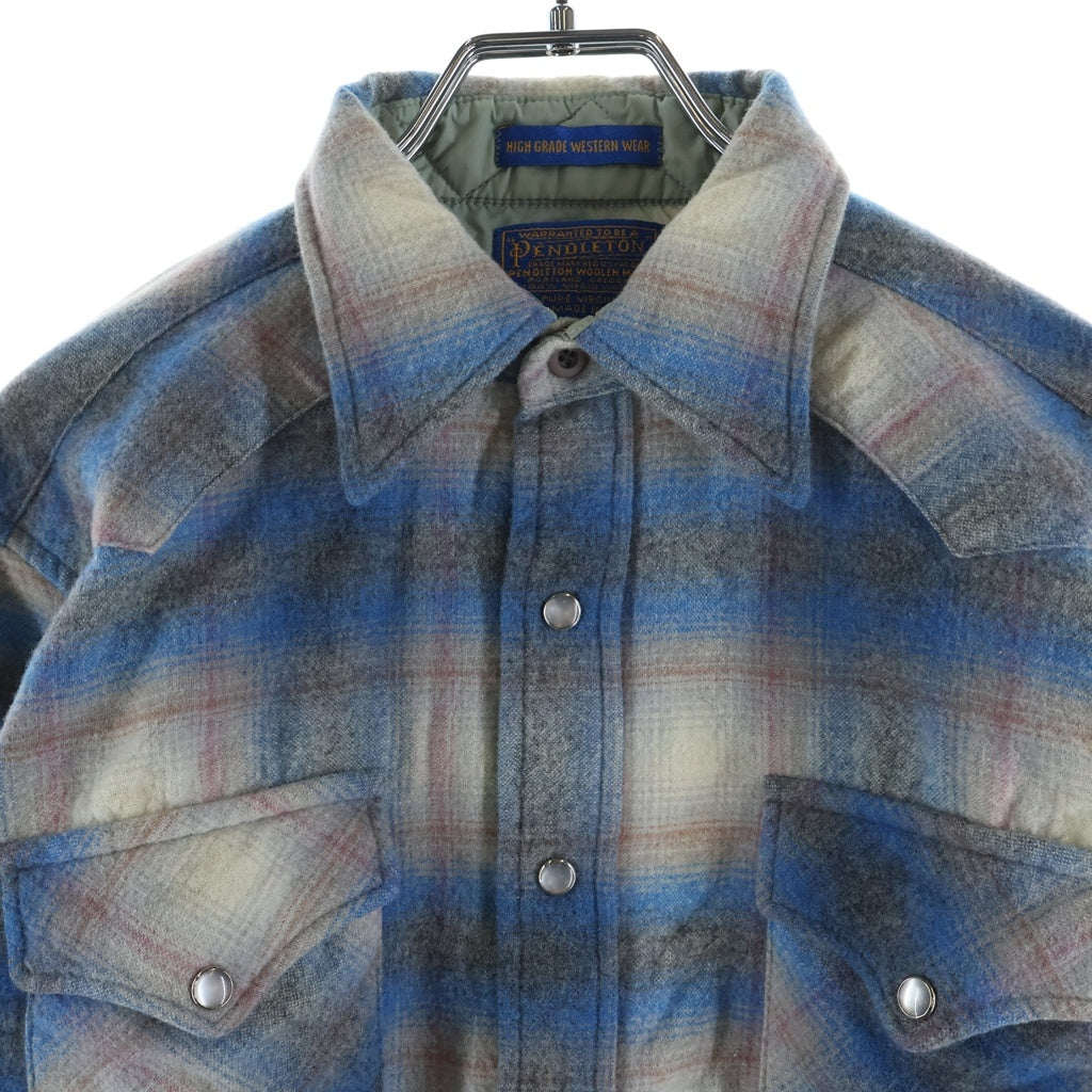 PENDLETON(ペンドルトン) 70S VINTAGE HIGH GRADE WESTERN WEAR ヴィンテージ ハイグレードウエスタンウェア チェック 長袖シャツ グレー