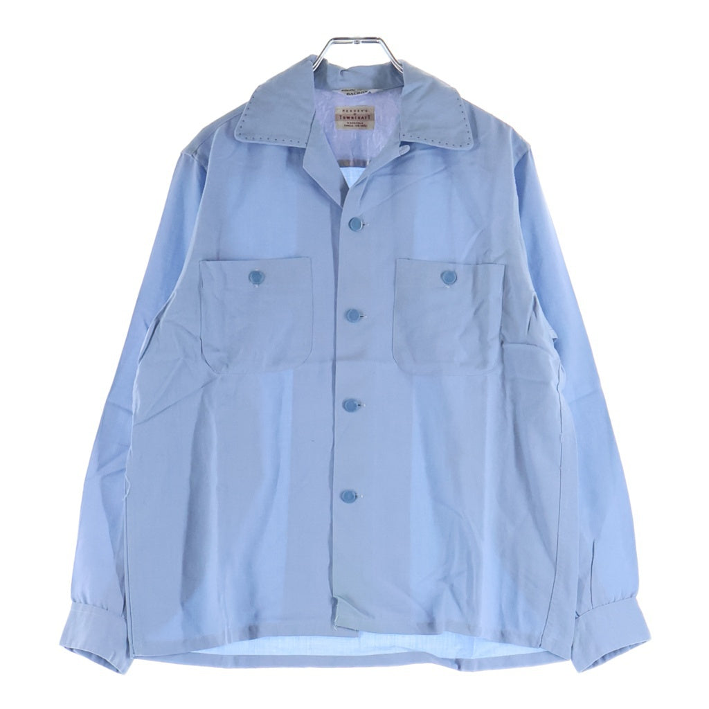VINTAGE(ヴィンテージ) 50S PENNEYS TOWNCRAFT ヴィンテージ ペニーズ タウンクラフト レーヨンギャバジン オープンカラー長袖シャツ ライトブルー