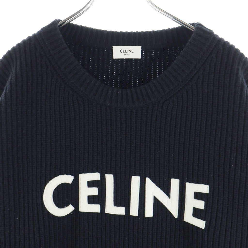 CELINE(セリーヌ) ロゴエンブロイダリー オーバーサイズニット セーター ブラック 2A19R423P