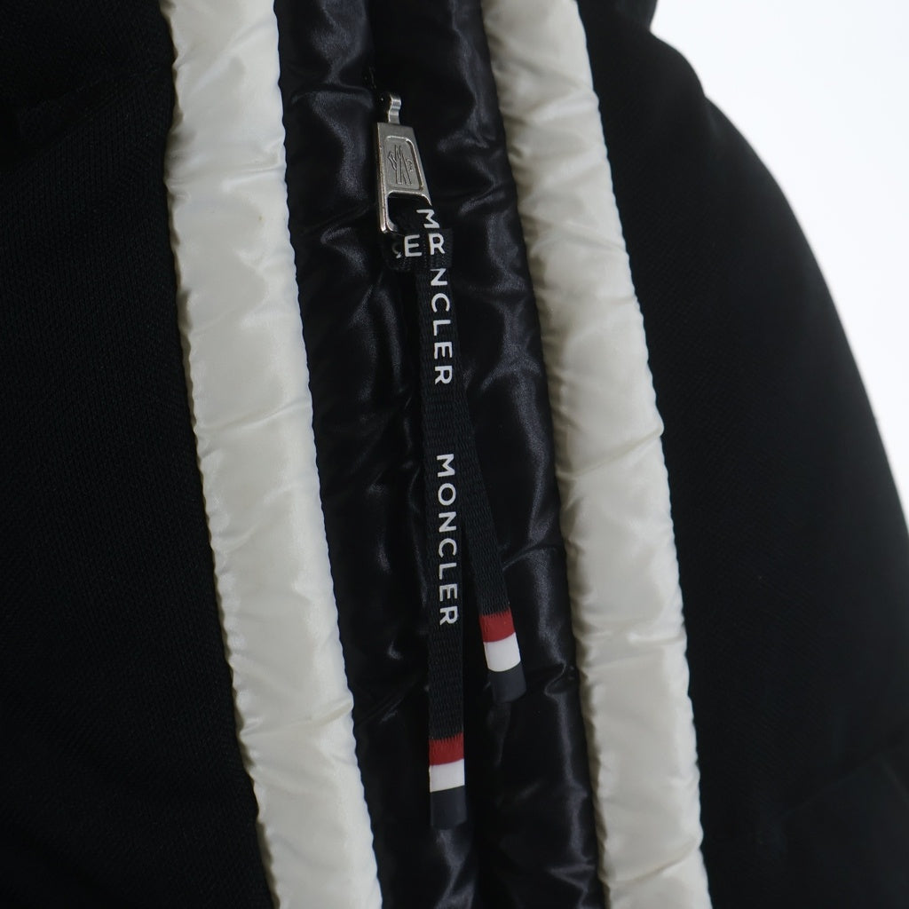 MONCLER(モンクレール) 22AW SANBESAN 胸ロゴワッペン刺繍 サイドライン フーデッドジップアップダウンジャケット ブラック H20911A00237-899RX