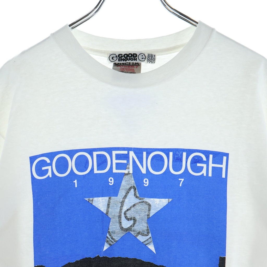 GOODENOUGH(グッドイナフ) 90S 7TH ANNIVERSARY T-SHIRT 7周年 フロントプリント クルーネック 半袖Tシャツ カットソー ホワイト