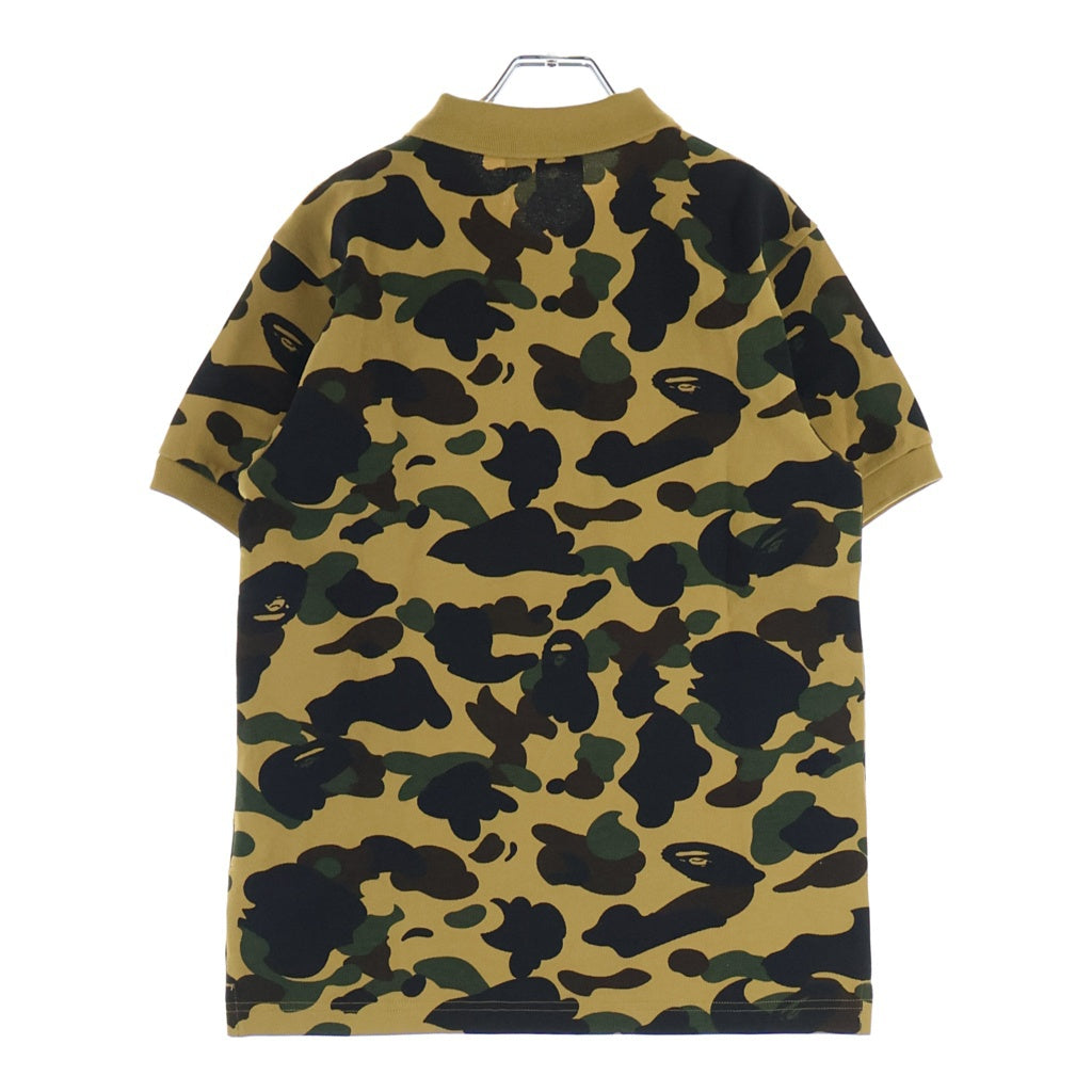 A BATHING APE(アベイシングエイプ) 1ST CAMO ONE POINT REGULAR FIT POLO SHIRT ファーストカモ ワンポイントロゴ 半袖ポロシャツ 迷彩 イエロー