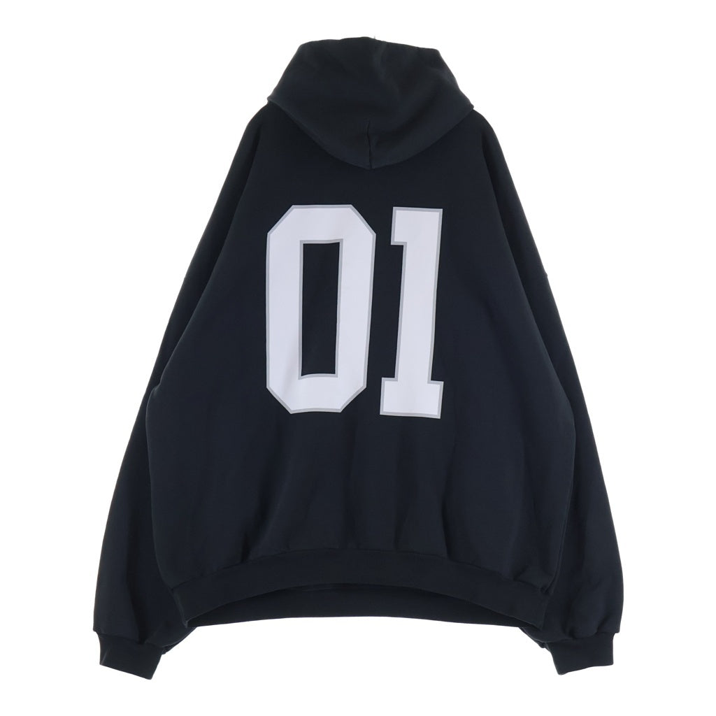 BALENCIAGA(バレンシアガ) 25AW BASKETBALL HOODIE バスケットボールフーディー オーバーサイズ スウェット プルオーバーパーカー ブラック 821861 TRVW8