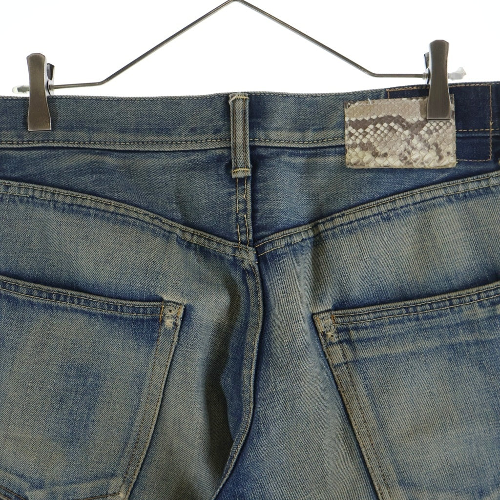 VISVIM(ヴィスヴィム) SOCIAL SCULPTURE DENIM ソーシャルスカルプチャー パイソンパッチ ジップフライ ストレートデニムパンツ インディゴ 03.5725.9567