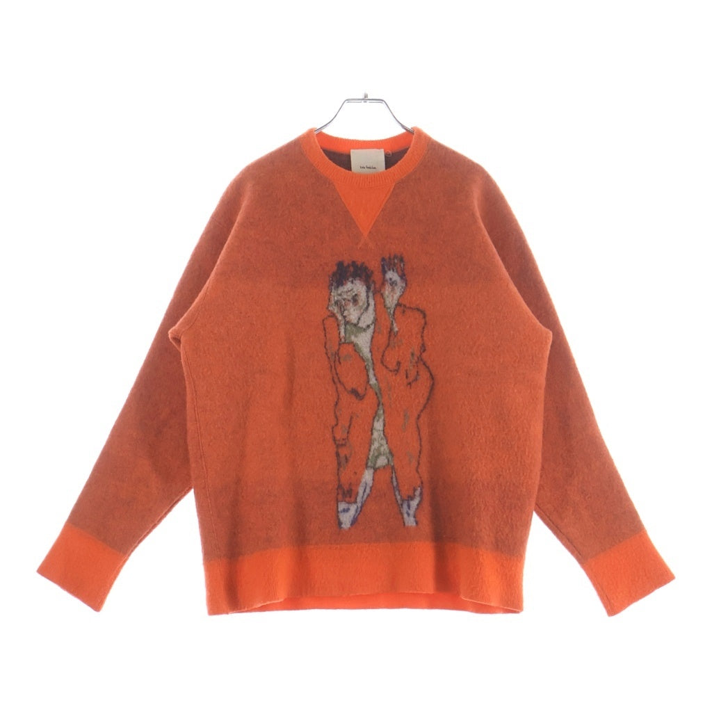 Kota Gushiken(コウタグシケン) 23AW Portrait of Schiele with Raised Arms ポートレートオブシーレウィズレイズドアーム クルーネックニット セーター オレンジ