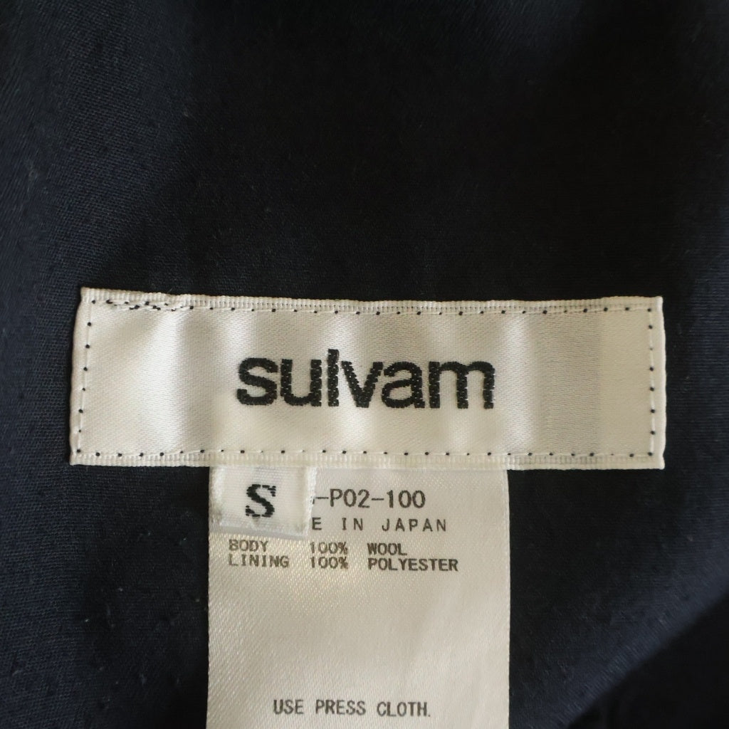 sulvam(サルバム) 20AW Gabardine Boot Cut Pants ギャバジン ブーツカットパンツ ブラック SS-P02-100