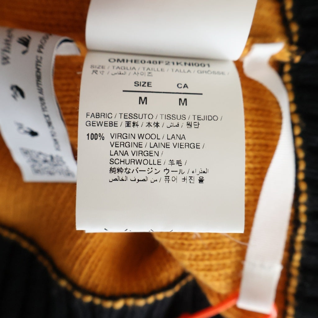 OFF-WHITE(オフホワイト) 21AW バイカラー ロゴエンブロイダリー クルーネックニット セーター マルチカラー OMHE048F21KNI001