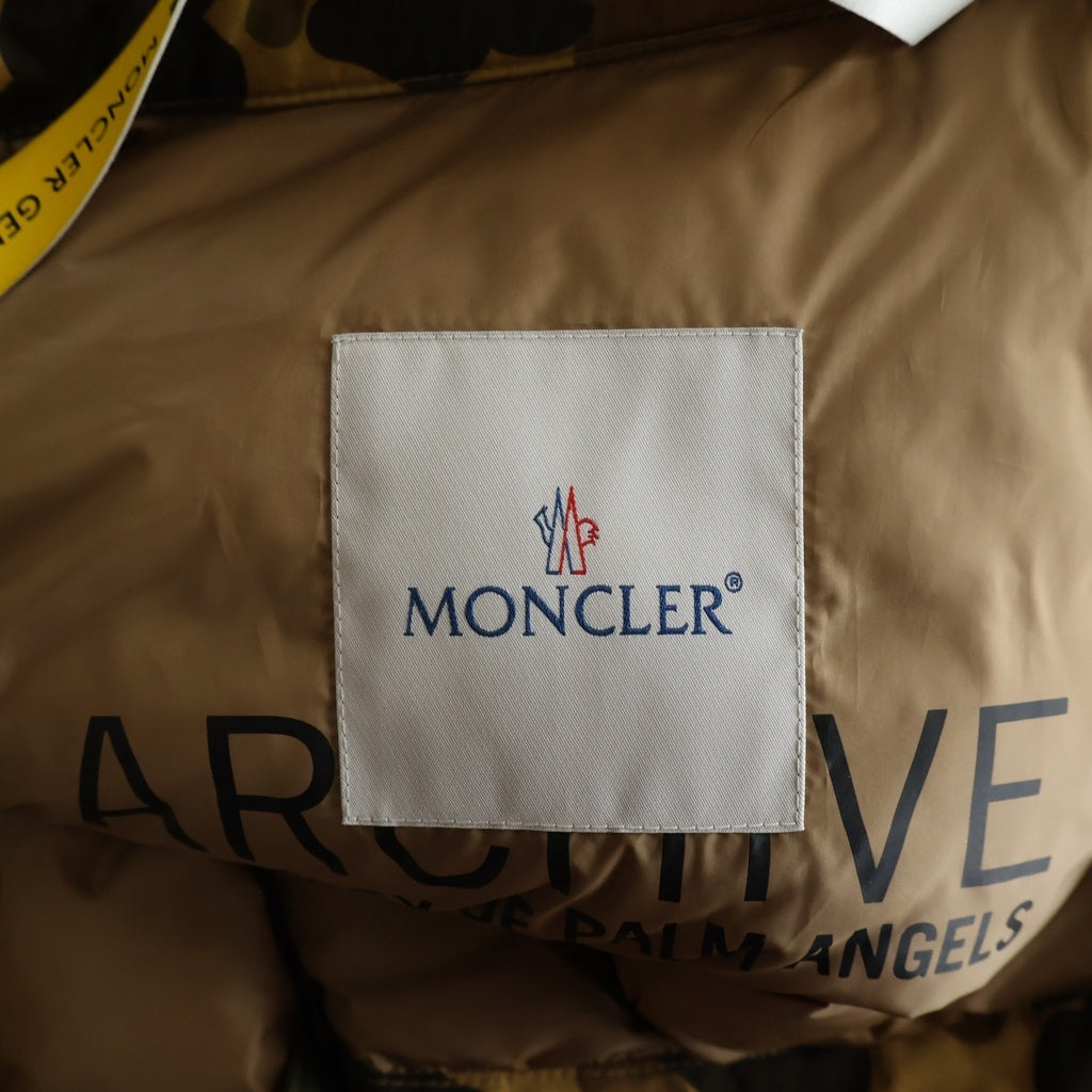 MONCLER(モンクレール) 21AW ×PALM ANGELS TALLAC パームエンジェルス タラック カモフラージュ柄 ロングダウンジャケット ブラウン G209L1C00003 M1358