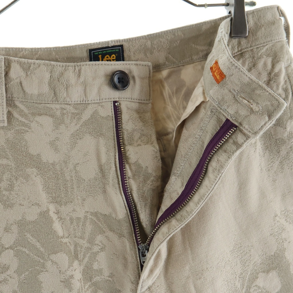 LEE(リー) ×PAUL SMITH JACQUARD TAPERED TROUSERS ポールスミス ジャカード 花柄 テーパードトラウザーズ ベージュ LB0588