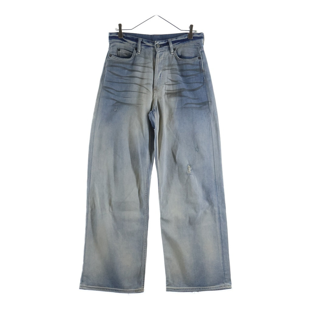 Acne Studios(アクネ ストゥディオズ) 1981M FN CARVER ケイバー ダメージ加工 ボタンフライ ストレートデニムパンツ インディゴ B00395