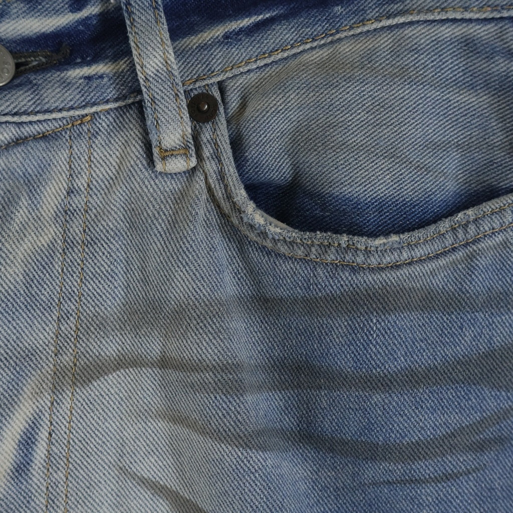 Acne Studios(アクネ ストゥディオズ) 1981M FN CARVER ケイバー ダメージ加工 ボタンフライ ストレートデニムパンツ インディゴ B00395