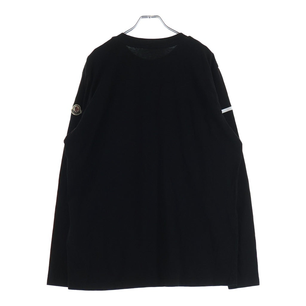 MONCLER(モンクレール) 22AW LS T-SHIRT フロントプリント クルーネック長袖Tシャツカットソー ブラック H20918D00003