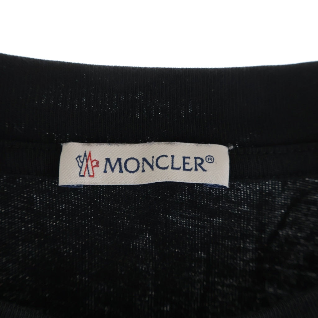 MONCLER(モンクレール) 22AW LS T-SHIRT フロントプリント クルーネック長袖Tシャツカットソー ブラック H20918D00003
