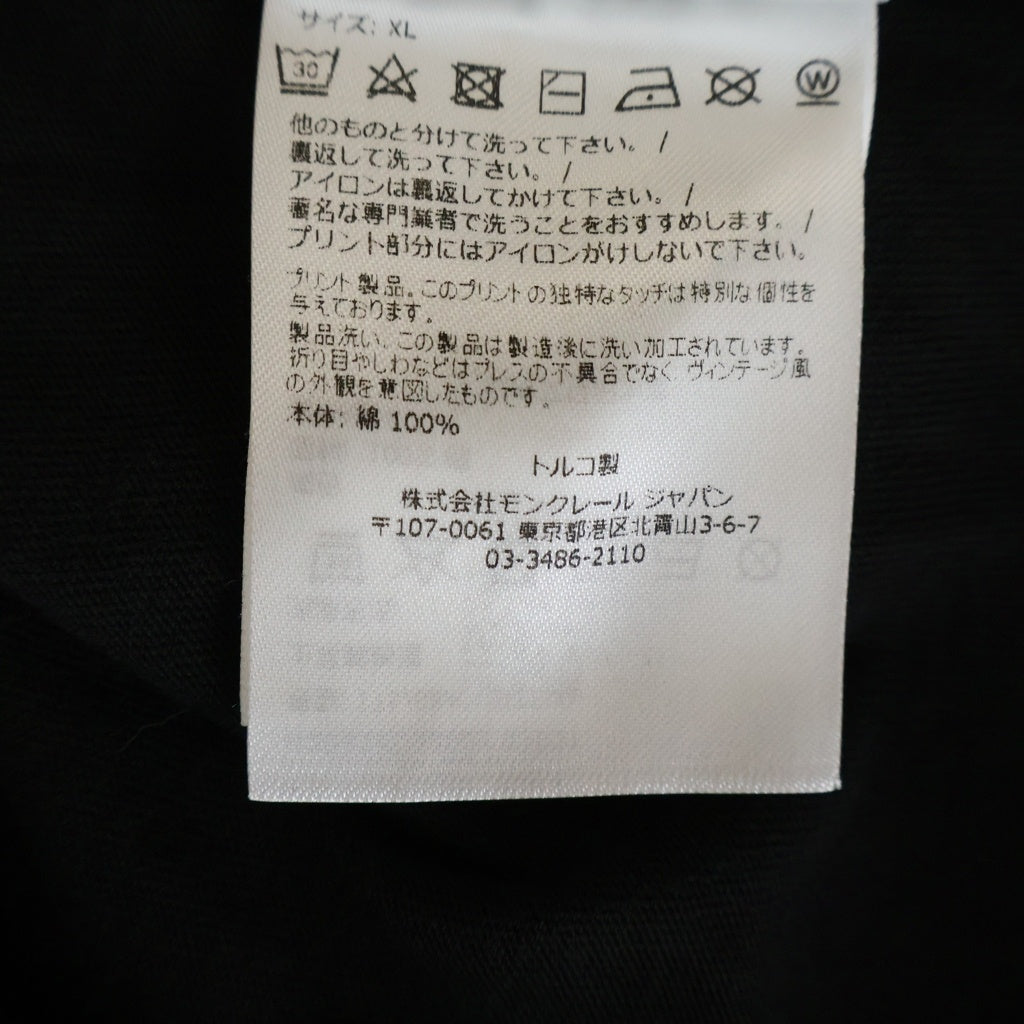 MONCLER(モンクレール) 22AW LS T-SHIRT フロントプリント クルーネック長袖Tシャツカットソー ブラック H20918D00003