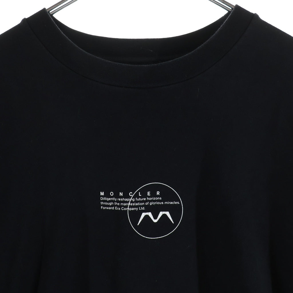 MONCLER(モンクレール) 22AW フロントプリント クルーネック長袖 ドッキングTシャツカットソー ブラック H20918D00006