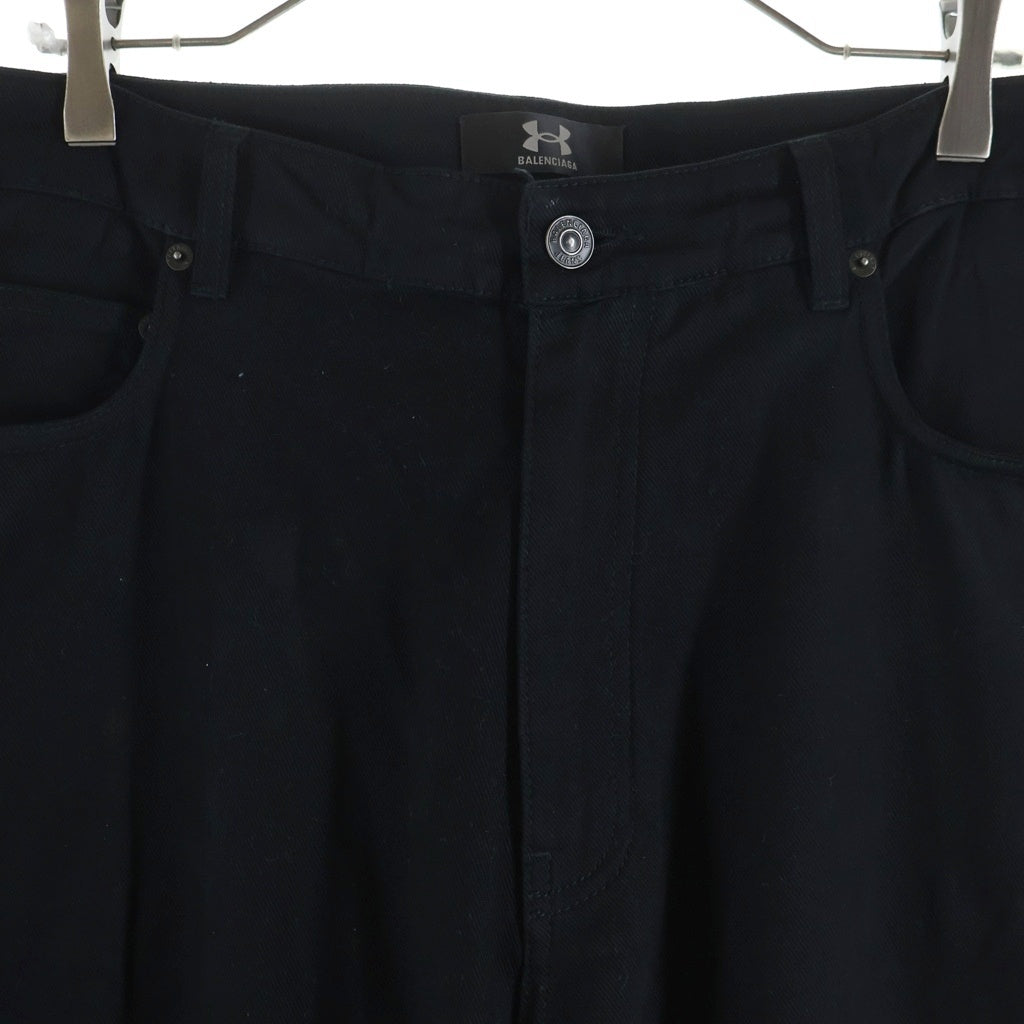 BALENCIAGA(バレンシアガ) ×UNDER ARMOUR Tracksuit Denim Pants アンダーアーマー トラックスーツデニムパンツ ブラック 815765