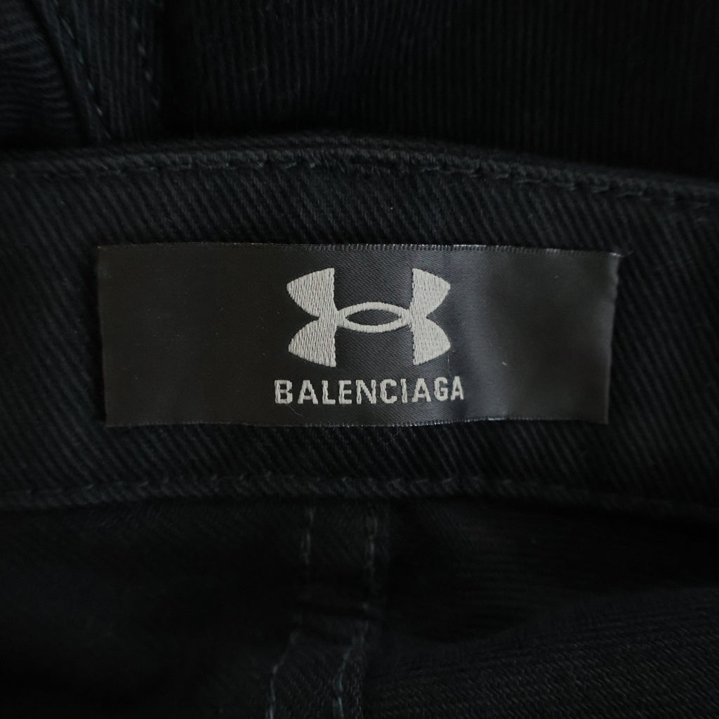 BALENCIAGA(バレンシアガ) ×UNDER ARMOUR Tracksuit Denim Pants アンダーアーマー トラックスーツデニムパンツ ブラック 815765