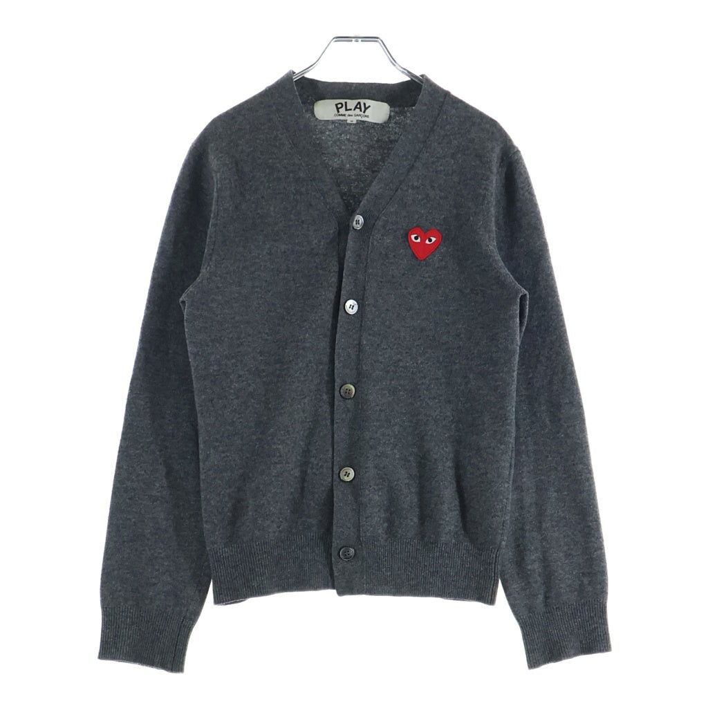 PLAY COMME des GARCONS(プレイコムデギャルソン) AD2015 Heart Logo cardigan ハートロゴカーディガン グレー AZ-N008