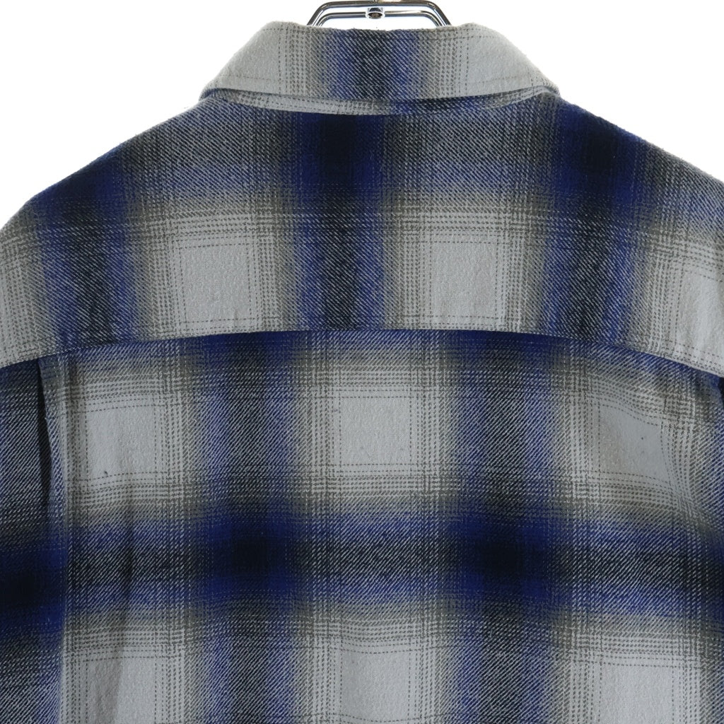 STUSSY(ステューシー) 23SS BAY PLAID SHIRT ベイ プレイド オンブレ ネルシャツ 長袖 トルコ製 ブルー/グレー 1110292
