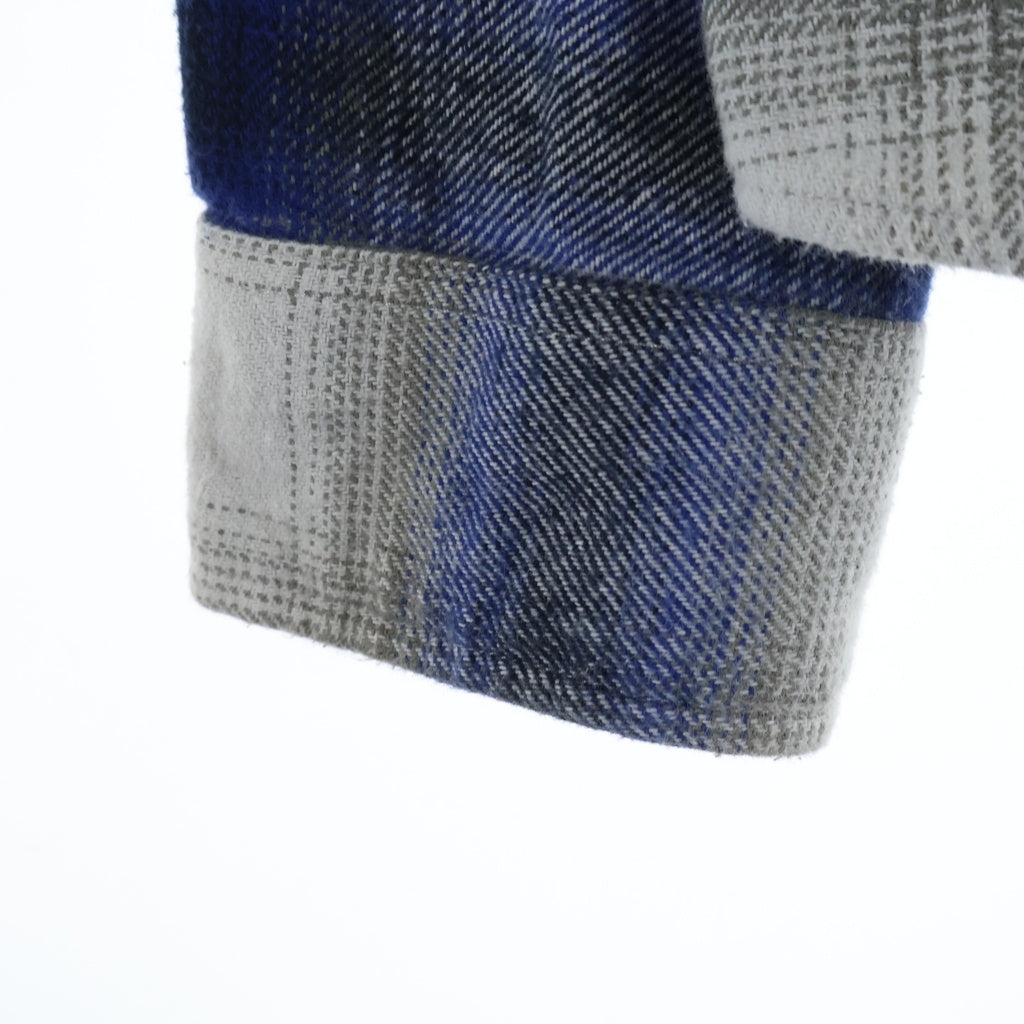 STUSSY(ステューシー) 23SS BAY PLAID SHIRT ベイ プレイド オンブレ ネルシャツ 長袖 トルコ製 ブルー/グレー 1110292