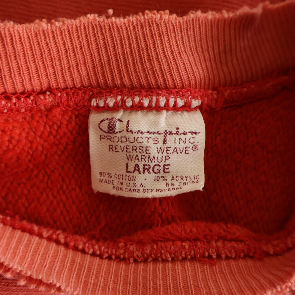 CHAMPION(チャンピオン) 70s VINTAGE REVERSE WEAVE LOUIS VILLE FOOTBALL ルイビル フットボール フロントプリント スウェットトレーナー 単色タグ 4段プリント レッド