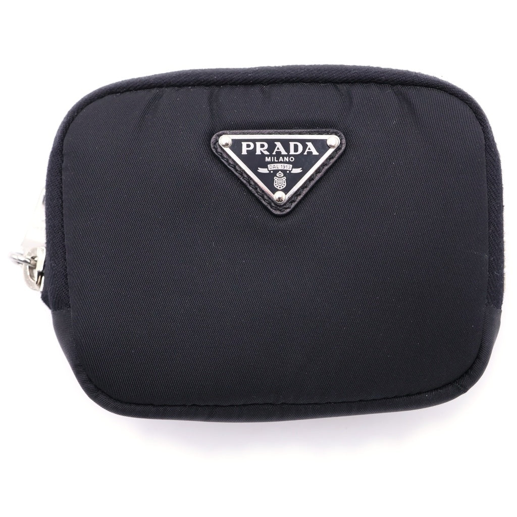 PRADA(プラダ) トライアングルロゴプレート ラウンドファスナー コインケース 財布 ブラック 1ML046 RFID