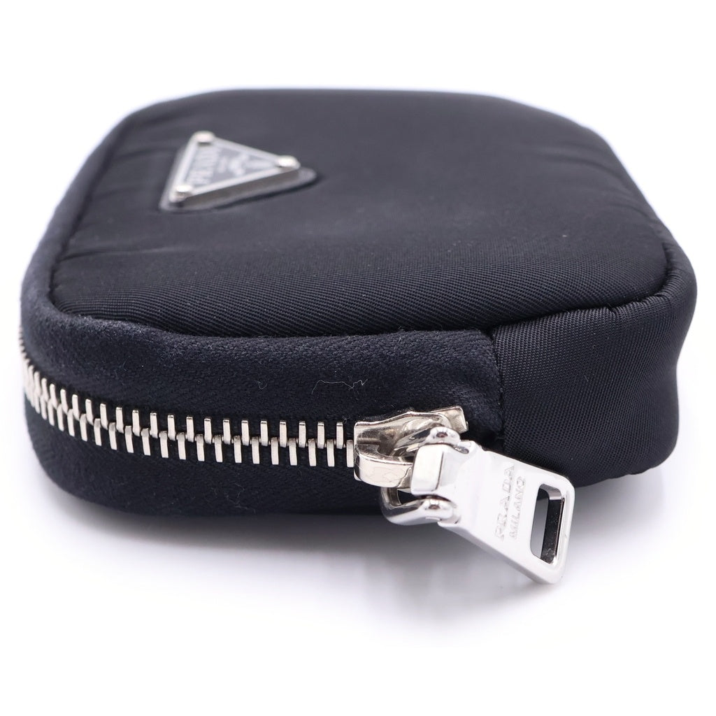PRADA(プラダ) トライアングルロゴプレート ラウンドファスナー コインケース 財布 ブラック 1ML046 RFID