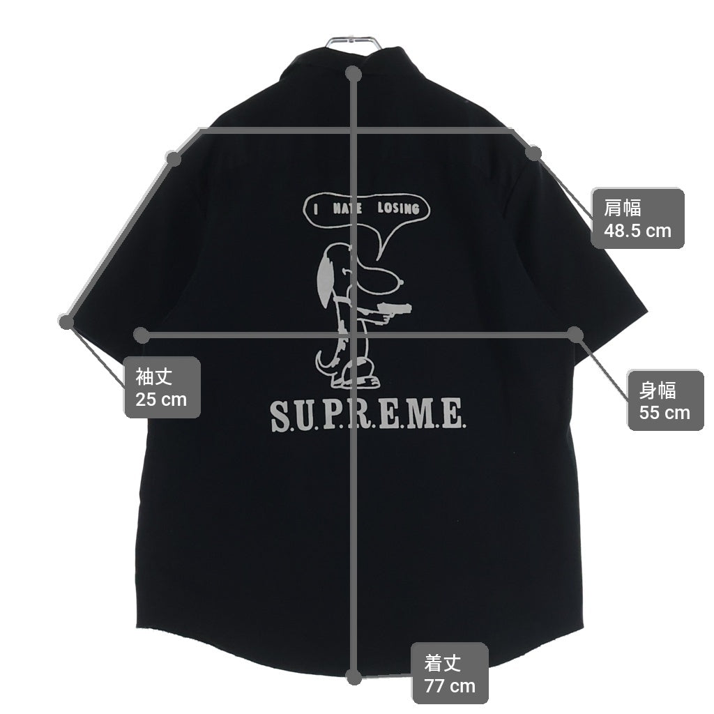 SUPREME(シュプリーム) 21SS Dog S/S Work Shirt ドッグ バックフェルトデザイン 半袖ワークシャツ ブラック