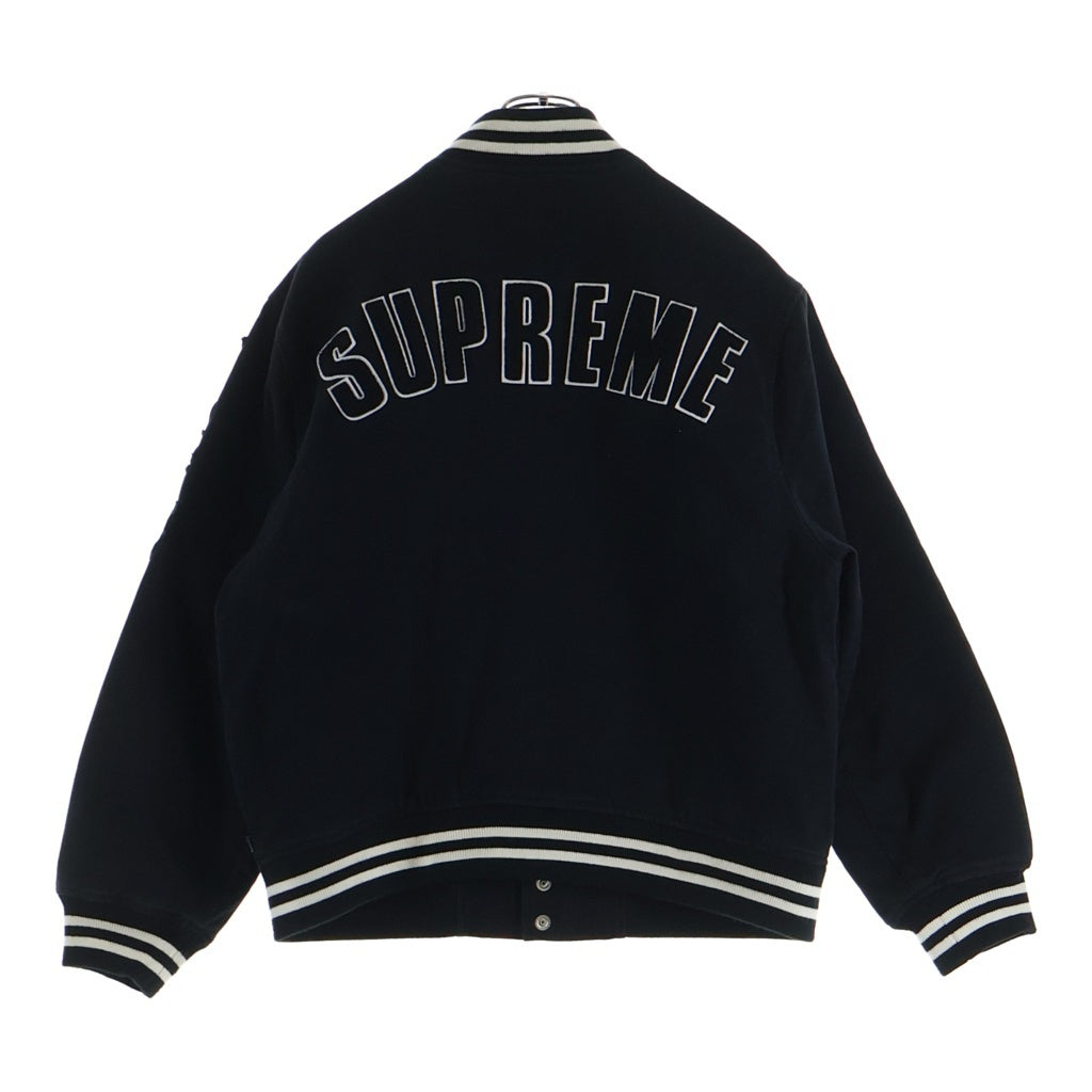 SUPREME(シュプリーム) 20SS ×New Era ×MLB Varsity Jacket ニューエラ エムエルビー チームロゴワッペン バーシティジャケット スタジャン ブラック