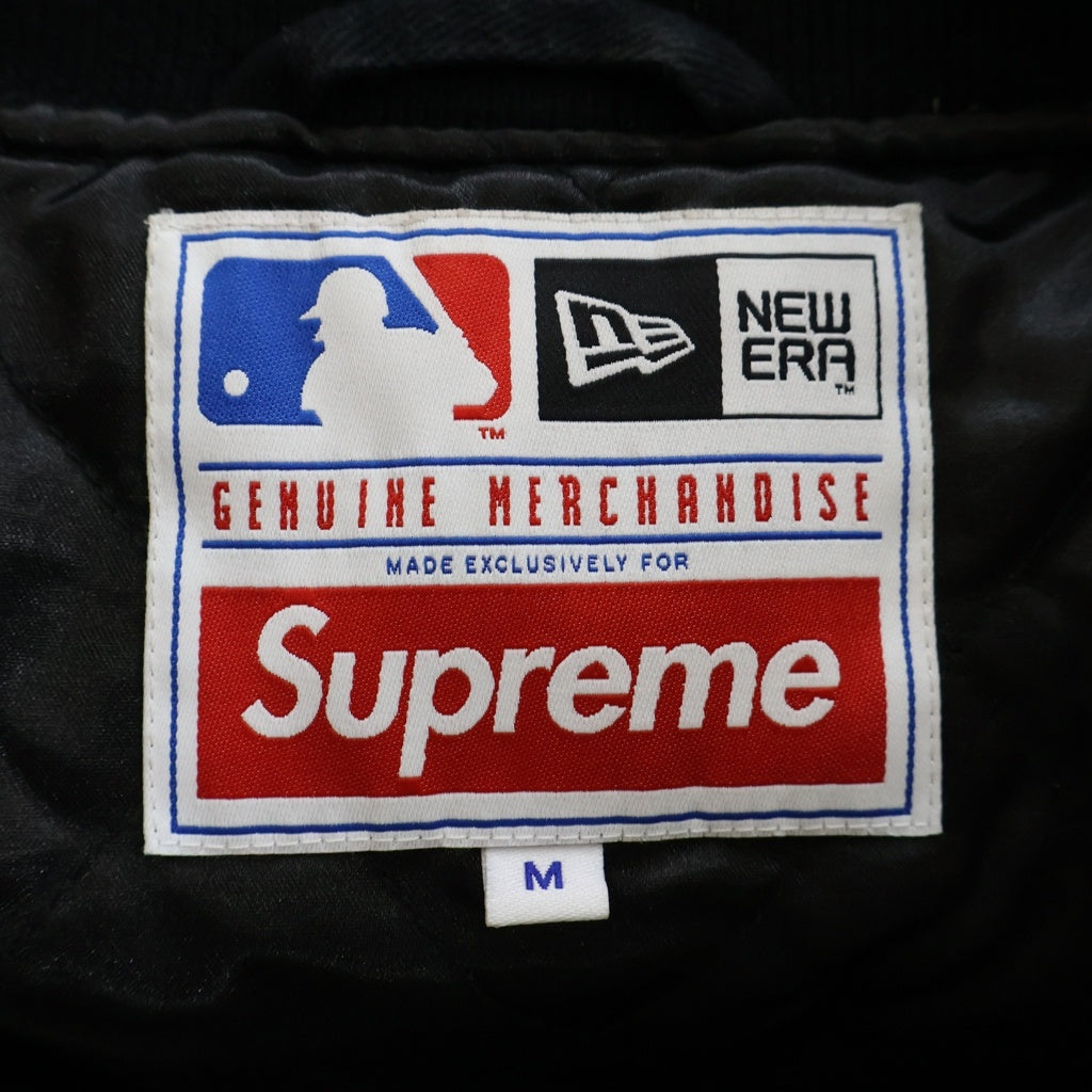 SUPREME(シュプリーム) 20SS ×New Era ×MLB Varsity Jacket ニューエラ エムエルビー チームロゴワッペン バーシティジャケット スタジャン ブラック