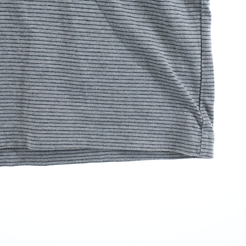 The Ennoy Professional(エンノイプロフェッショナル) 23SS S/S Border T-Shirt ロゴエンブロイダリー ボーダー クルーネック半袖Tシャツ カットソー グレー SS23BRENCT05AM