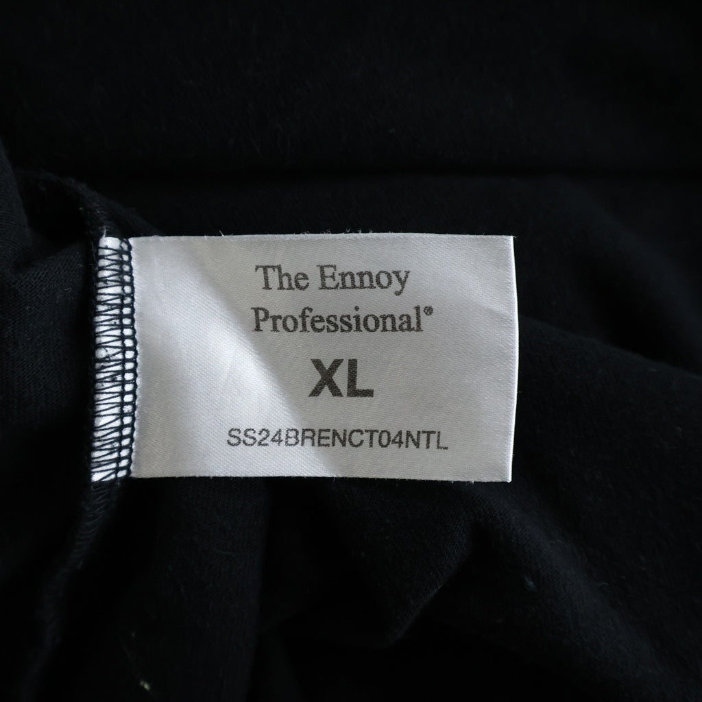 The Ennoy Professional(エンノイプロフェッショナル) 24SS Logo T-Shirt ロゴプリント クルーネック半袖Tシャツ カットソー ブラック SS24BRENCT04NTL