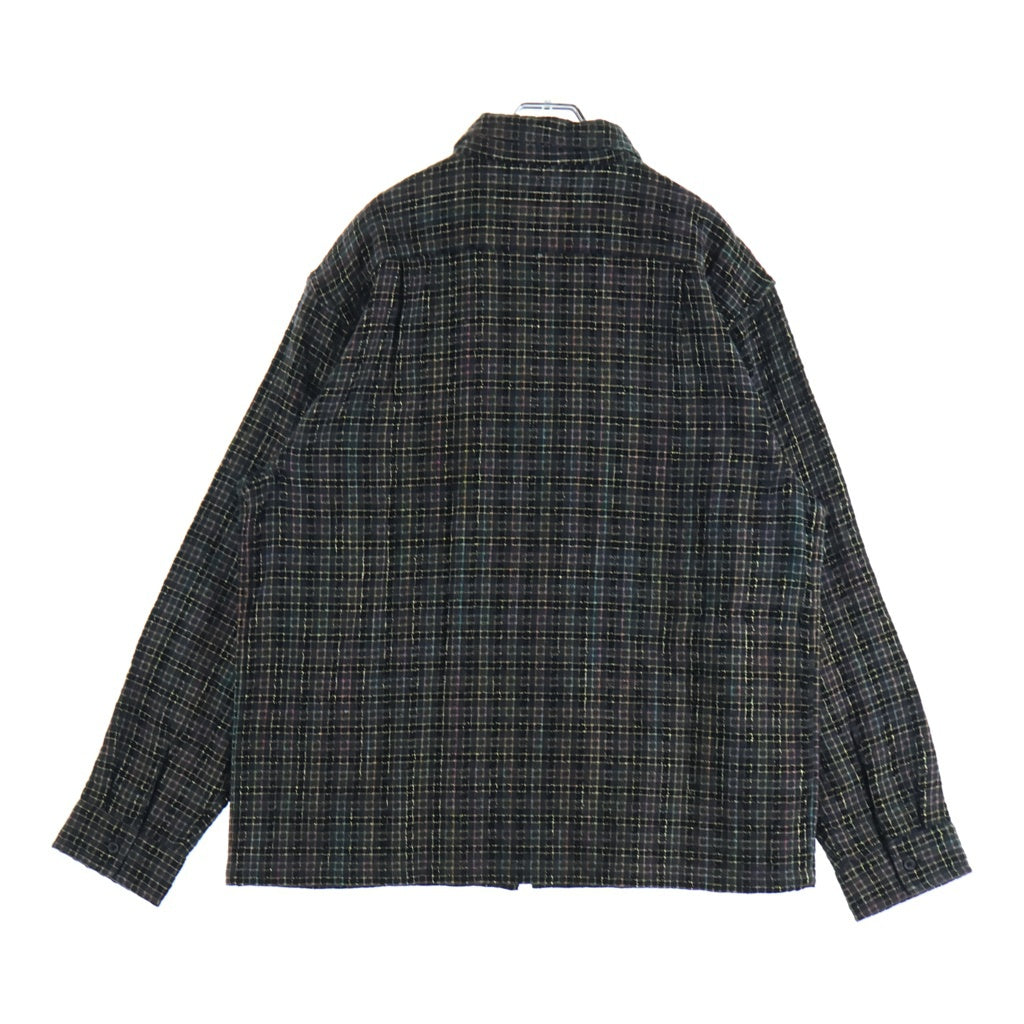 SUPREME(シュプリーム) 25AW Metallic Plaid Zip Up Shirt メタリックプレイド ジップアップ長袖シャツ ブラック