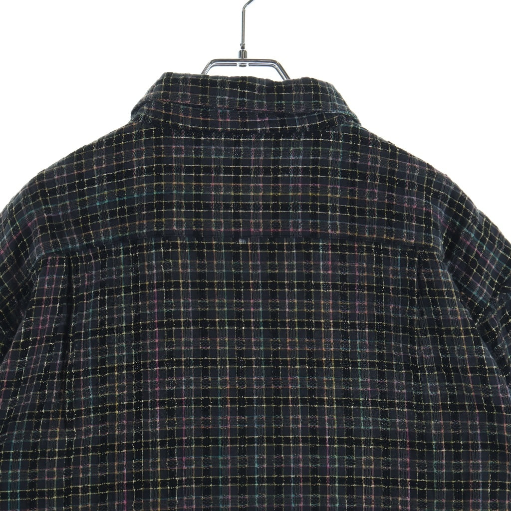 SUPREME(シュプリーム) 25AW Metallic Plaid Zip Up Shirt メタリックプレイド ジップアップ長袖シャツ ブラック