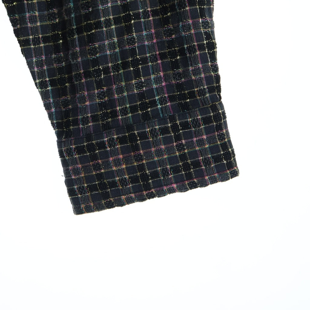 SUPREME(シュプリーム) 25AW Metallic Plaid Zip Up Shirt メタリックプレイド ジップアップ長袖シャツ ブラック