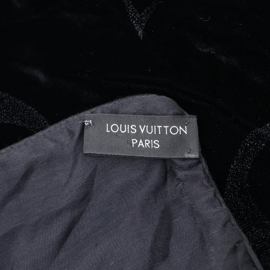 LOUIS VUITTON(ルイヴィトン) モノグラム エシャルプ ベルベット ストールマフラー ブラック レディース