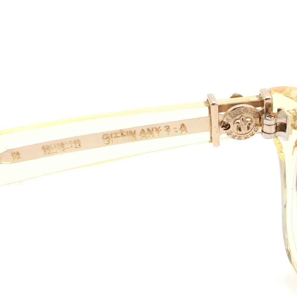 CHROME HEARTS(クロムハーツ) GITTIN ANY ?-A BSフレアテンプル ウェリントンサングラス メガネ クリア/イエロー