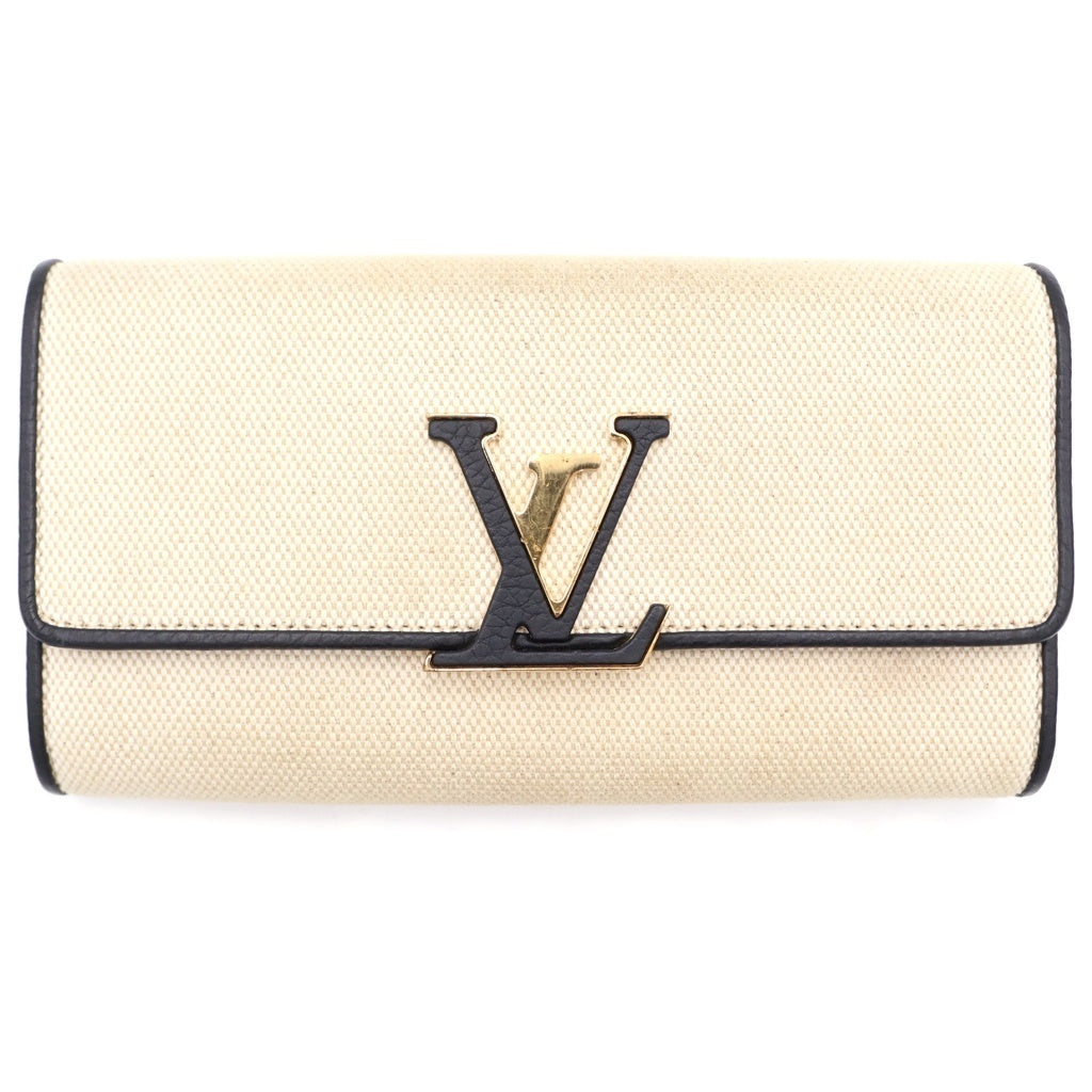 LOUIS VUITTON(ルイヴィトン) ポルトフォイユ カプシーヌ キャンバスロングウォレット 長財布 アイボリー M80435 RFID レディース