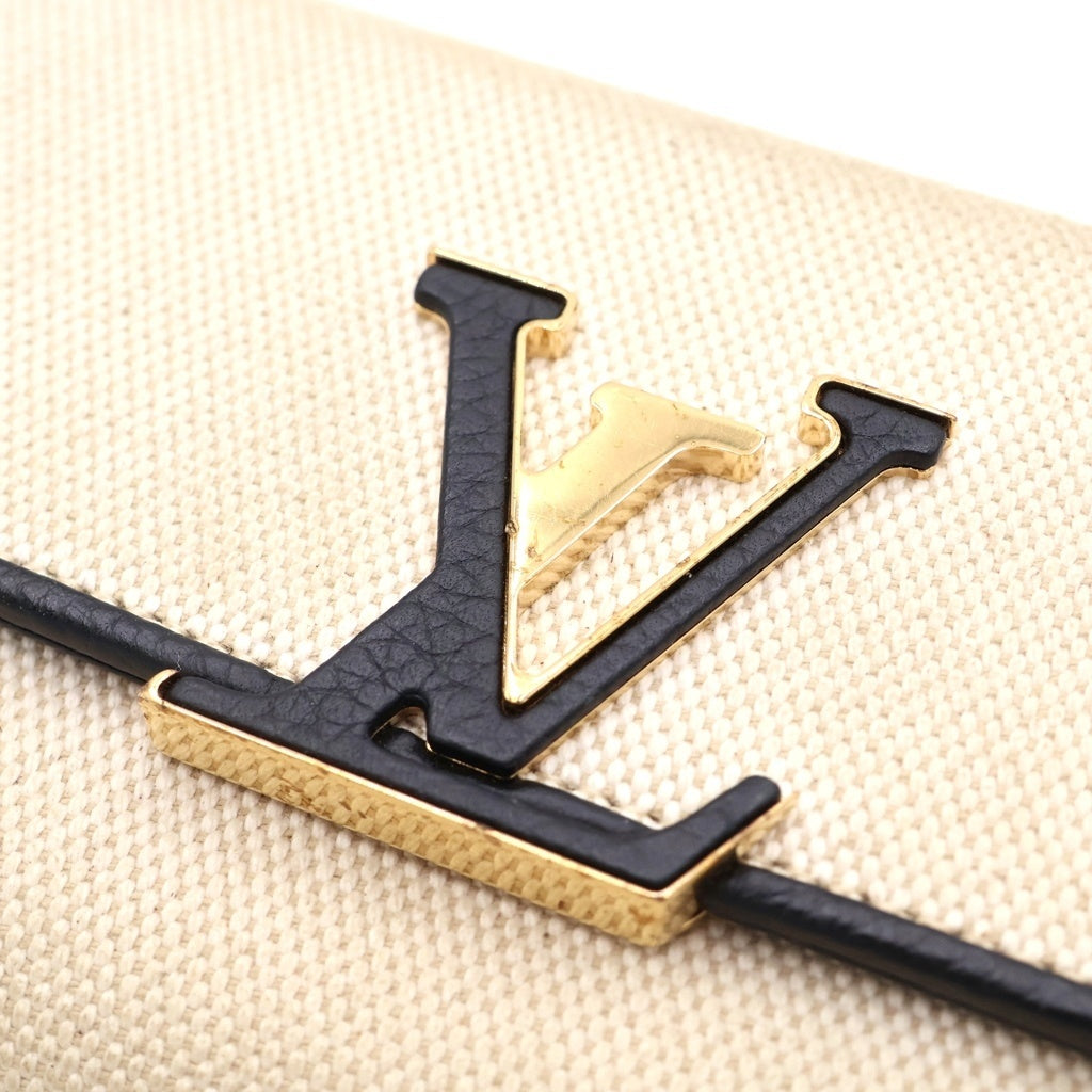 LOUIS VUITTON(ルイヴィトン) ポルトフォイユ カプシーヌ キャンバスロングウォレット 長財布 アイボリー M80435 RFID レディース