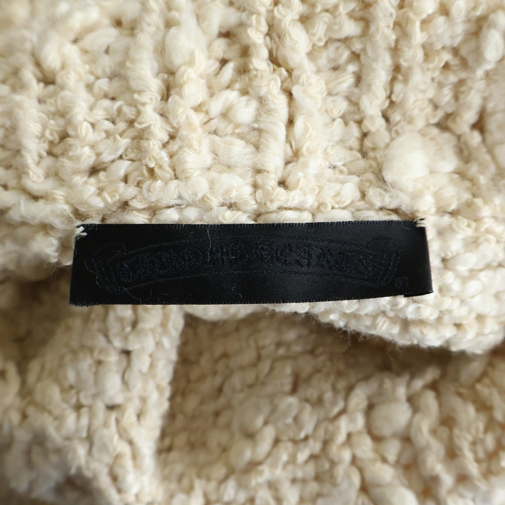 CHROME HEARTS(クロムハーツ) TRIPLE CROSS SUEDE PATCH スウェード トリプルクロスパッチ タートルネックニットセーター アイボリー