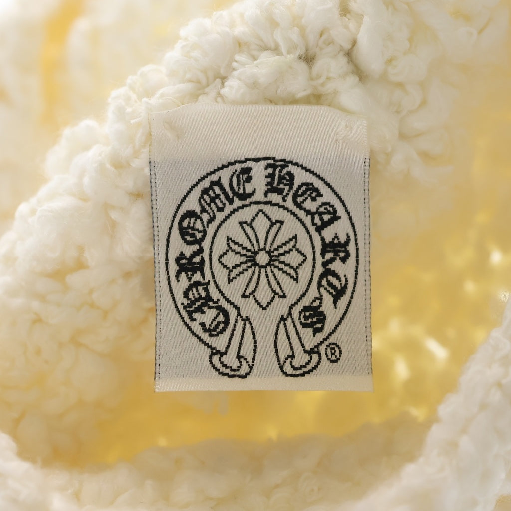 CHROME HEARTS(クロムハーツ) クロスパッチ コットン ニットキャップ ビーニー 帽子 ホワイト