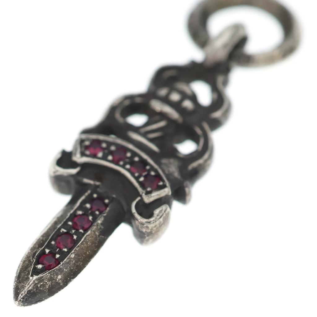 CHROME HEARTS(クロムハーツ) OLD #5 DAGGER P/SAF P オールド ダガーチャーム ピンクサファイア ペンダントトップ シルバー